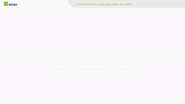 Animierter Ausschnitt einer User Journey auf der WISAG-Website
